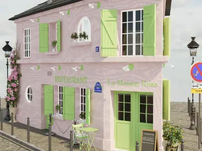 la maison rose restaurant paris 3D model