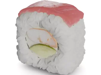 Sushi Tuna tiger prawn cucumber cream 3D model