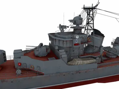 Kotlin-class destroyer Low-poly 3D model