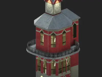 The Clock Tower Low-poly 3D model