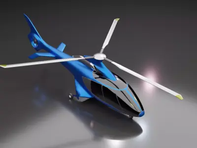 Hill Helicopter HX50 Low-poly 3D model