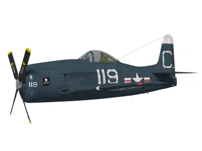 Grumman F8F F-2 Bearcat 3D model