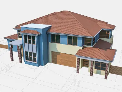 Townhouse 08 Low-poly 3D model