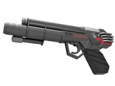 Skeletor trooper pistol from Masters of the Universe 1987 3D model