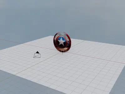 Captain America Shield Low-poly 3D model