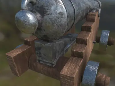 cannon by NDIOUR Free low-poly 3D model