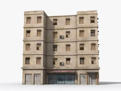Arab Middle East Building x3 Low-poly 3D model