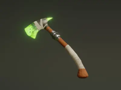 Poison Axe - Elemental Axe - Model 01 Low-poly 3D model