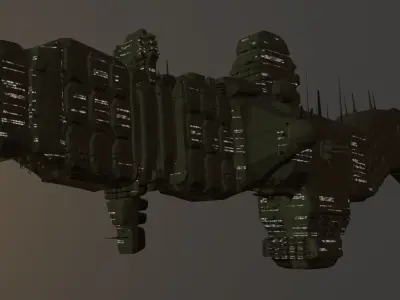 Low poly space craft large Low-poly 3D model