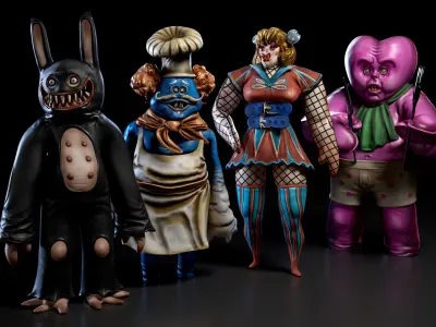Horror Toys - Cursed Toys  Low-poly 3D model