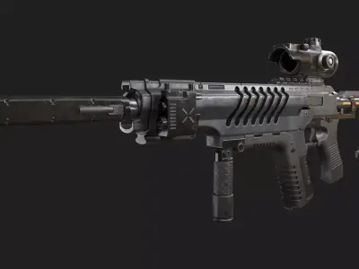 Mech Nuggets Gun Low-poly 3D model