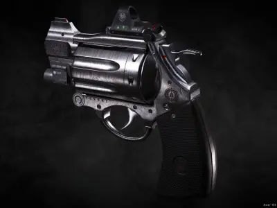 RCX-84 Break open Revolver Low-poly 3D model