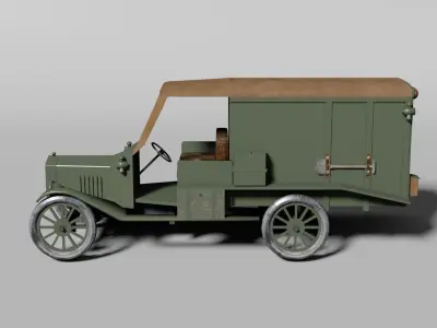 WW1 ambulance vehicle 3D model