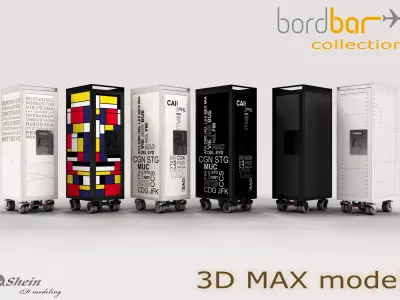 BORDBAR Trolleys Low-poly 3D model