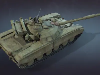 T-64 BM Bulat Low-poly 3D model