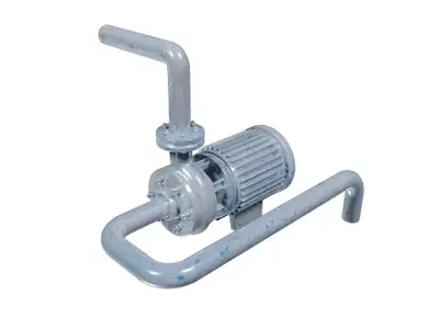 Metallic Borewell Pump Low-poly 3D model