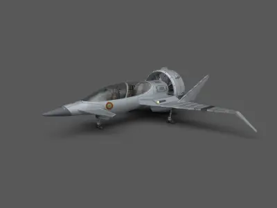 FAN JET PLANE Low-poly 3D model
