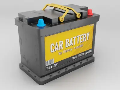 LOW POLY Car Battery 3D model Low-poly 3D model