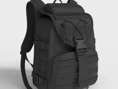 MILITARY TACTICAL BACKPACK Low-poly 3D model
