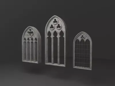 Gothic Medieval Window Set 3D model