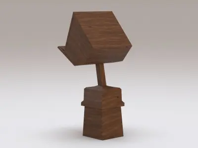 Antique wooden lectern 1 Low-poly 3D model
