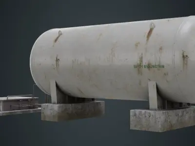 Industrial Gas Tank 2B Low-poly 3D model