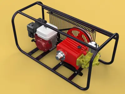 PLUNGER PUMP PETROL ENGINE SPRAYER PRESSURE WATER JET CAR WASH 3D model