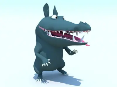 Cartoony Crocodile  3D model