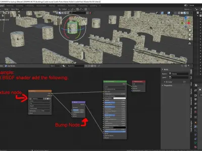 Ruined Castle Kitbash Set 153 parts 3D model 3D model