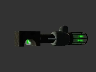 Green Eye Cyclops Laser Cannon Low-poly 3D model