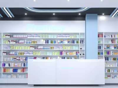 Pharmacy Low-poly 3D model blender Format Low-poly 3D model