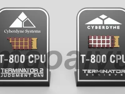 Terminator T2 and T5 T-800 CPU chip 3D print model