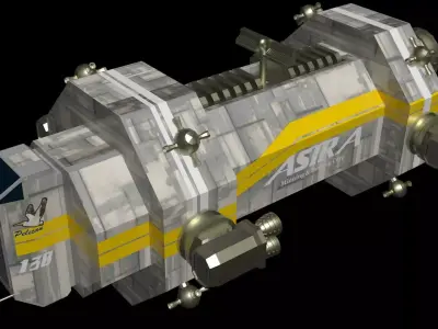 Space Freighter - Medium class range Low-poly 3D model