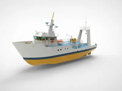 Fishing Trawl Ship 3D model
