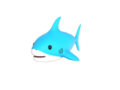 Cartoon Little Shark 3D Model - High-Quality Animated Character Low-poly 3D model
