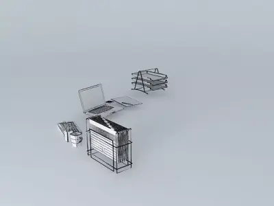Office work objects Free 3D model