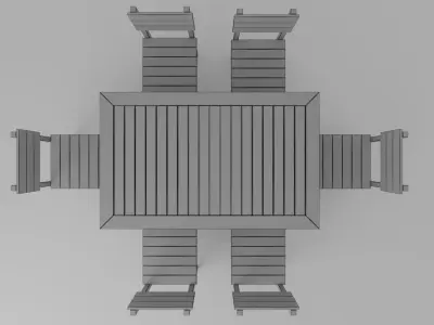 Outdoor Table and Chair Free 3D model