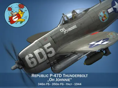 Republic P-47 Thunderbolt - Oh Johnnie 3D model