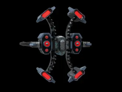 Spaceship lowpoly Low-poly 3D model