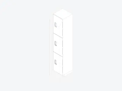 Locker - Resin - Locka - Classic Extra - Triple Tier Low-poly 3D model