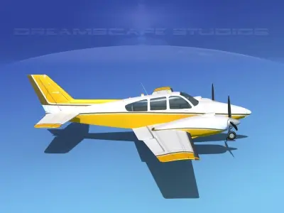 Beechcraft B55 Baron V04 3D model