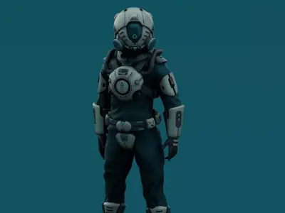AUSTRONAUT J-1  Rigged for Unreal Engine - Unity - MIXAMO 3D model