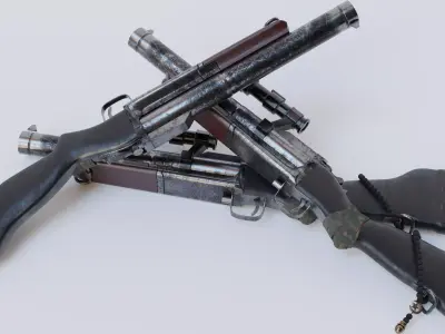 M79 GRENADE LAUNCHER REALISTIC PBR Free 3D model