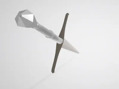 The simple two-handed sword Free low-poly 3D model