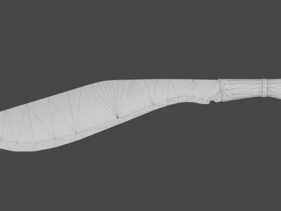 Kukri knife with wooden handle Free low-poly 3D model