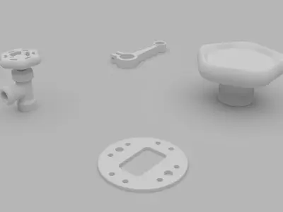 Hard Surface Kitbash free sample Free low-poly 3D model