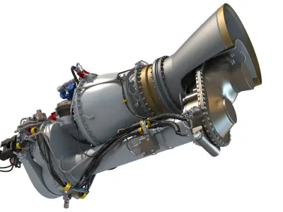 Turbomeca Arriel 2 Turboshaft Helicopter Engine 3D model