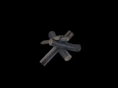 Survival bonfire Free low-poly 3D model