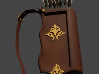 Mongol Style Arrow Sack Low-poly 3D model