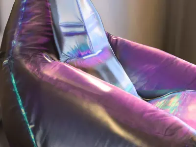 Holographic Gaming Bean Bag Chair Low-poly 3D model